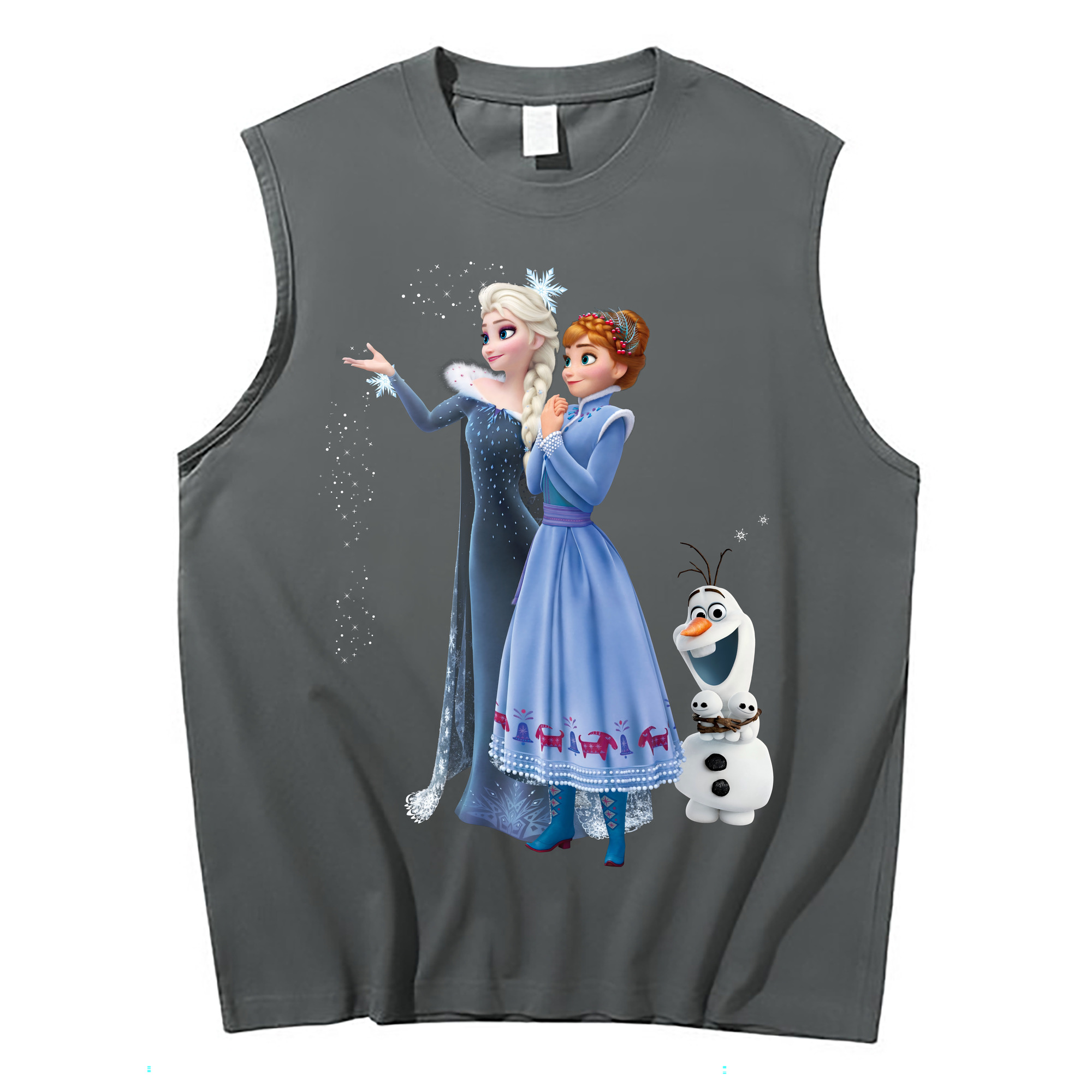 （画像用） アナと雪の女王 アンナ エルサ Frozen Anna Elsa コットン100％タンクトップ（フロントプリント）